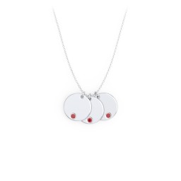 Engravable Disc Sorority Pendant with Birthstone