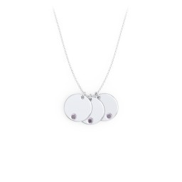 Engravable Disc Sorority Pendant with Birthstone