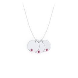 Engravable Disc Sorority Pendant with Birthstone