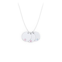 Engravable Disc Sorority Pendant with Birthstone