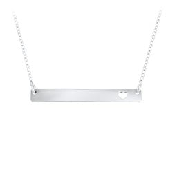 Engravable Bar Pendant with Cutout Heart