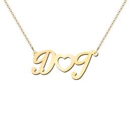 Initials and Heart Pendant