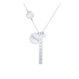 Milestone Necklace with Baby Feet Charm