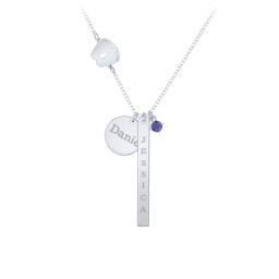 Milestone Necklace with Baby Feet Charm