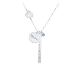 Milestone Necklace with Baby Feet Charm