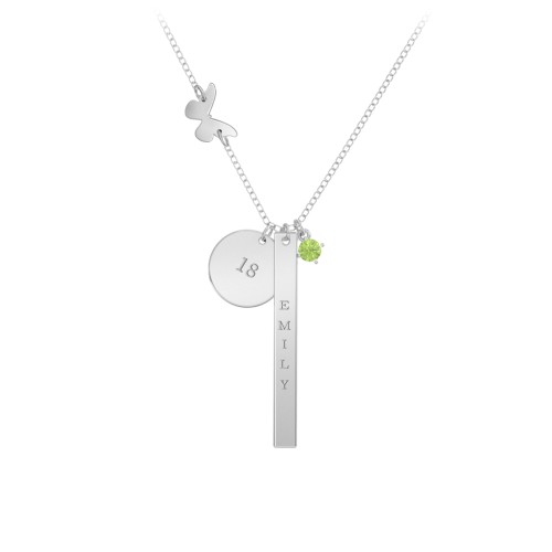 Milestone Necklace with Butterfly Charm