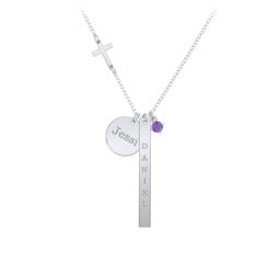 Milestone Necklace with Cross Charm