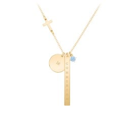 Milestone Necklace with Cross Charm
