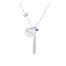 Milestone Necklace with Crown Charm