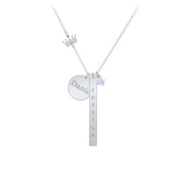 Milestone Necklace with Crown Charm
