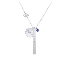 Milestone Necklace with Crown Charm