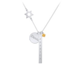 Milestone Necklace with Star of David Charm