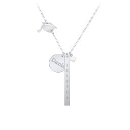 Milestone Necklace with Graduation Hat Charm