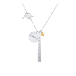 Milestone Necklace with Graduation Hat Charm