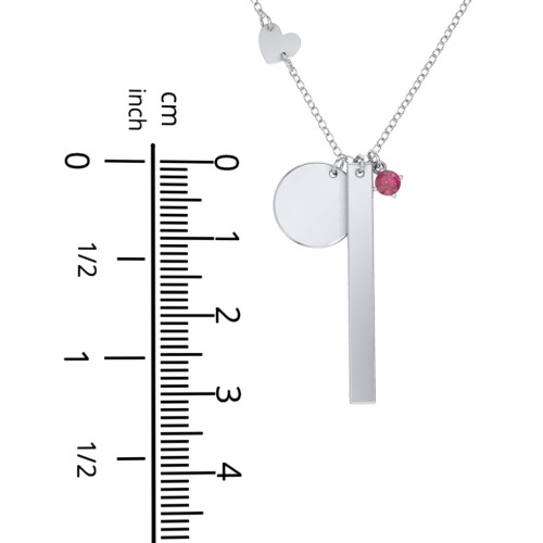 Milestone Necklace with Heart Charm – 9kt Yellow Gold with Pink Tourmaline