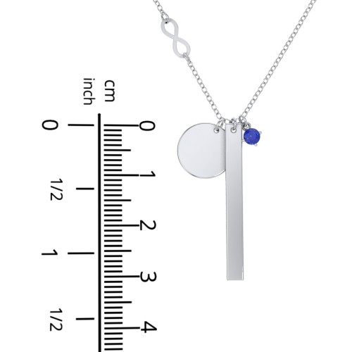 Milestone Necklace with Infinity Charm – Sterling Silver with Cubic Zirconia