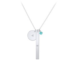 Milestone Necklace in 925 Sterling Silver with Mint Premium Zirconia