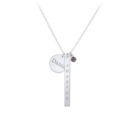 Milestone Necklace in 925 Sterling Silver with Alexandrite