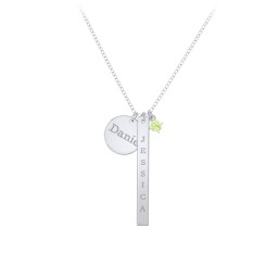 Milestone Necklace in 925 Sterling Silver with Peridot