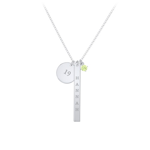 Milestone Necklace – Sterling Silver with Peridot
