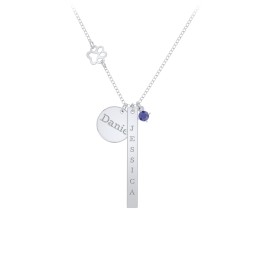Milestone Necklace with Paw Charm