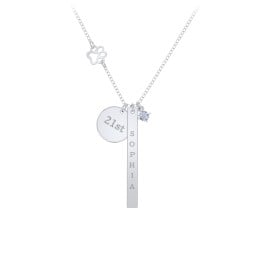 Milestone Necklace with Paw Charm