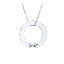 Engravable Circle Necklace in 925 Sterling Silver