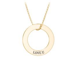 Engravable Circle Necklace in Vermeil