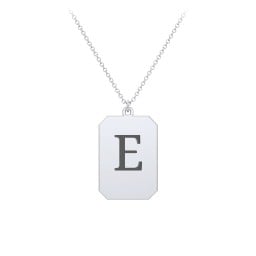 Engravable Tag Charm Necklace