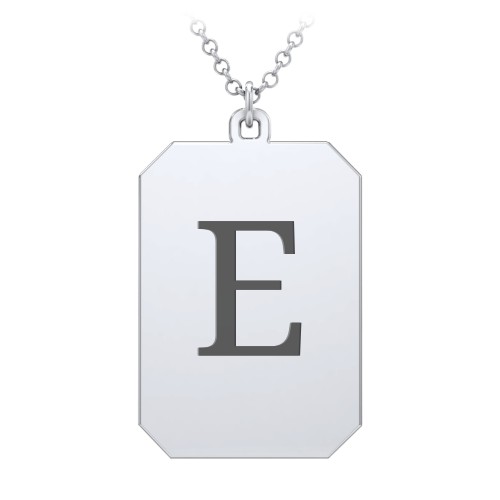 Engravable Tag Charm Necklace – Sterling Silver