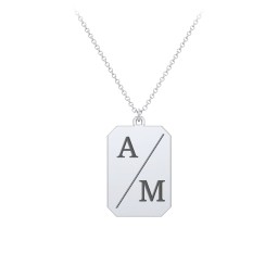 2 Engravable Tag Charm Necklace in 925 Sterling Silver