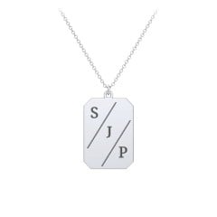 3 Engravable Tag Charm Necklace