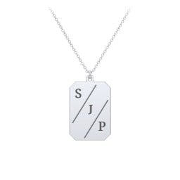 3 Engravable Tag Charm Necklace