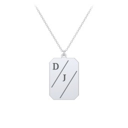 3 Engravable Tag Charm Necklace in 925 Sterling Silver
