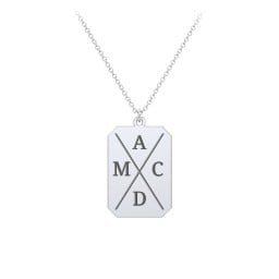 4 Engravable Tag Charm Necklace