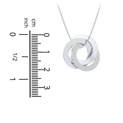 Engraved 3 Interlocking Russian Rings Necklace