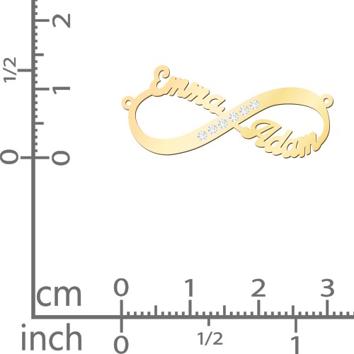 Infinity Name Necklace with Accents – 9kt Yellow Gold with White Premium Zirconia