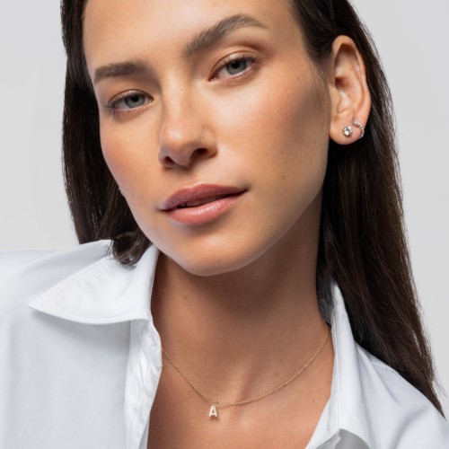 Initial Necklace with 1 Letter - Modern