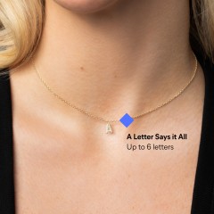 Initial Necklace with 1 Letter - Modern
