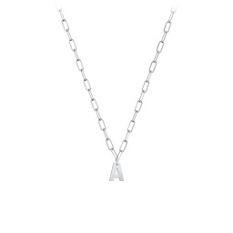 Initial Necklace with 1 Letter - Modern in 925 Sterling Silver