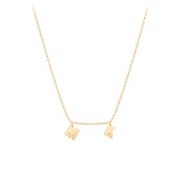 Initial Necklace with 2 Letters - Modern in 18K Gold Plated Silver