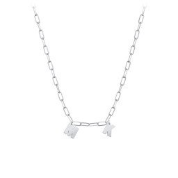 Initial Necklace with 2 Letters - Modern in 925 Sterling Silver