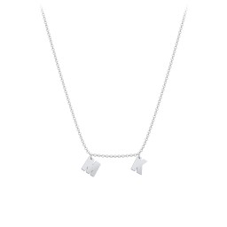 Initial Necklace with 2 Letters - Modern in 925 Sterling Silver