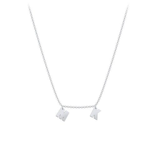Initial Necklace with 2 Letters - Modern – Sterling Silver