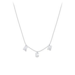 Initial Necklace with 3 Letters - Modern