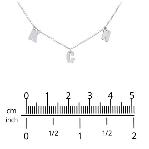 Initial Necklace with 3 Letters - Modern