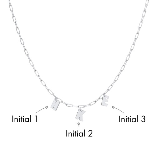 Initial Necklace with 3 Letters - Modern