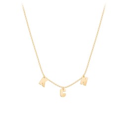 Initial Necklace with 3 Letters - Modern in 18K Gold Plated Silver