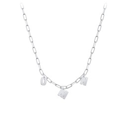 Initial Necklace with 3 Letters - Modern in 925 Sterling Silver