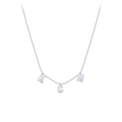 Initial Necklace with 3 Letters - Modern – Sterling Silver